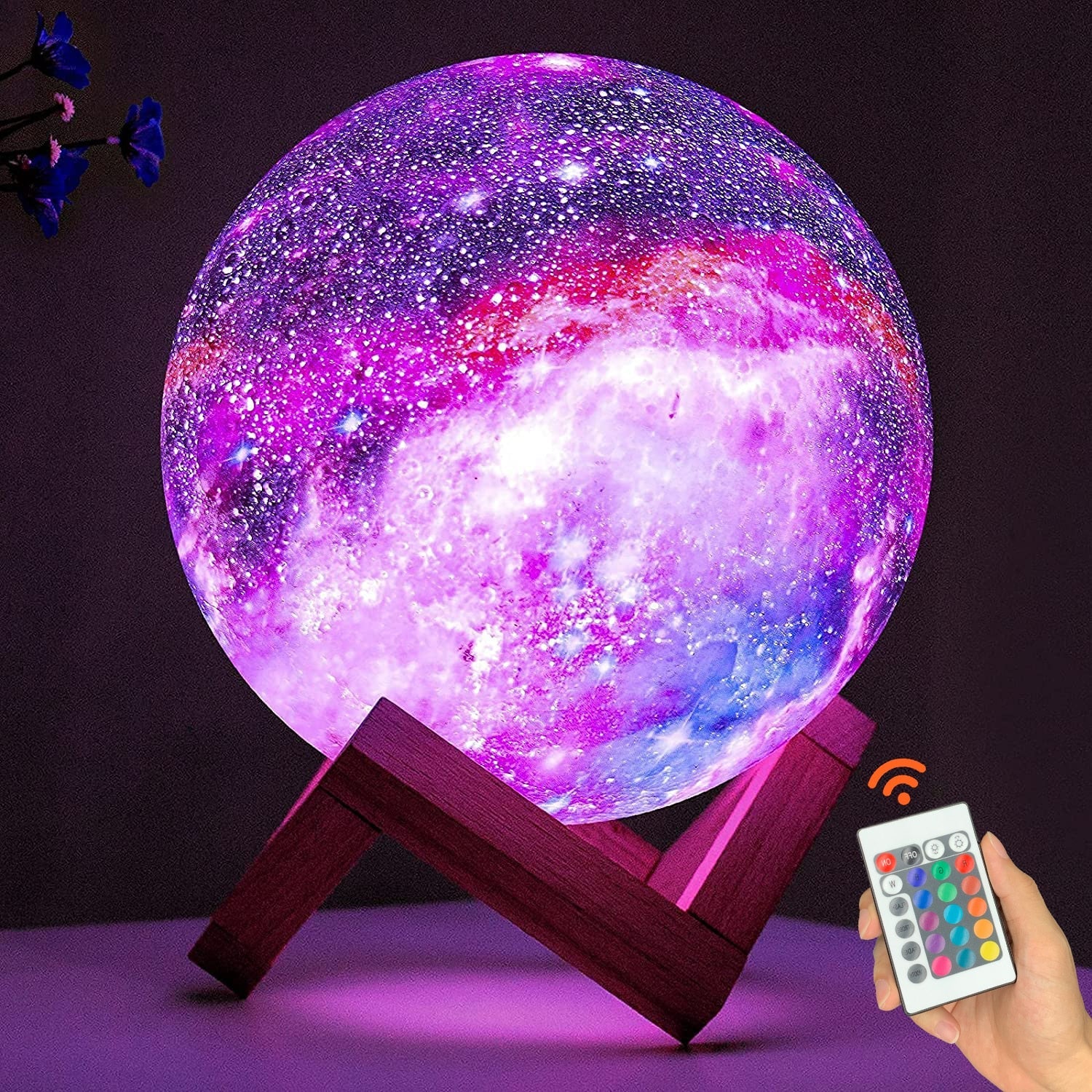 Atemberaubende 3D-Druck Galaxy Mond Lampe leuchtet in 16 Farben - Avalon  Deluxe