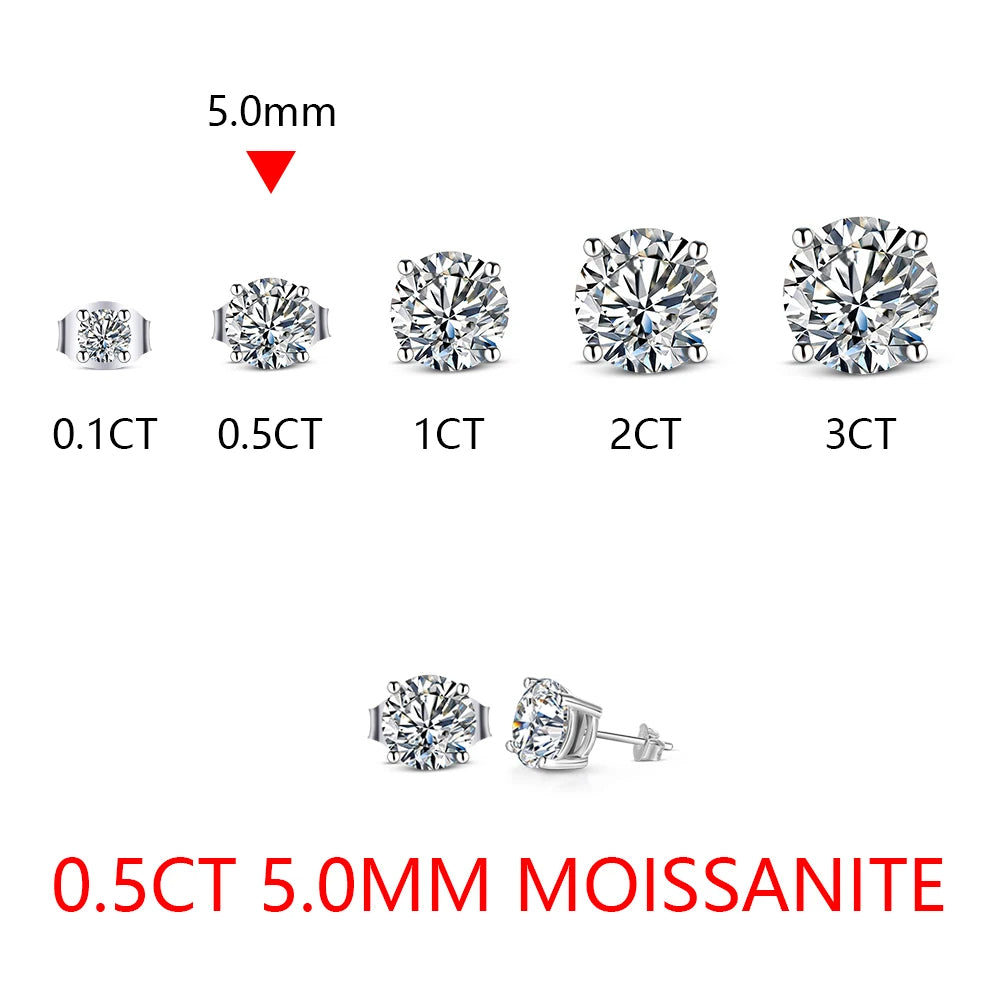 Ohrstecker Moissanit Diamant bis 3 Karat pro Paar