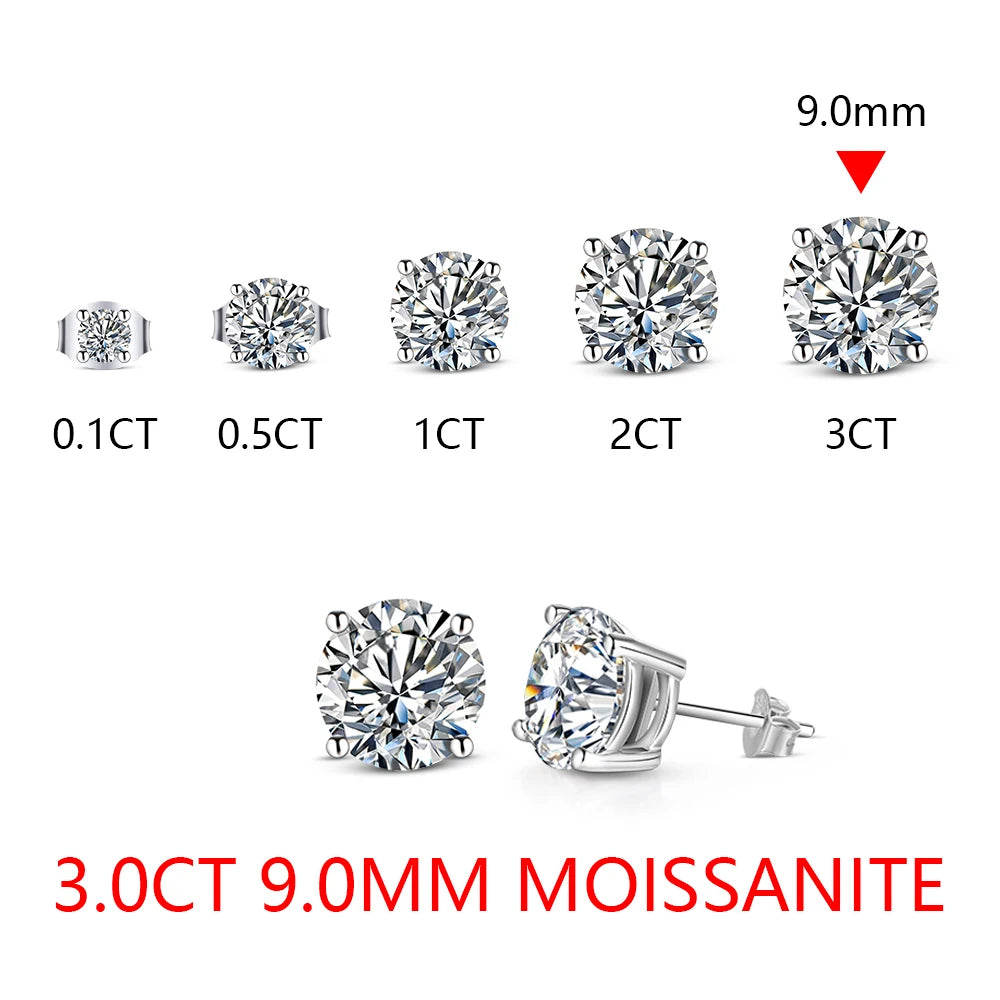 Ohrstecker Moissanit Diamant bis 3 Karat pro Paar