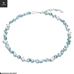 Avalon Gemstone Halskette Blautöne verschiedene Schliffe