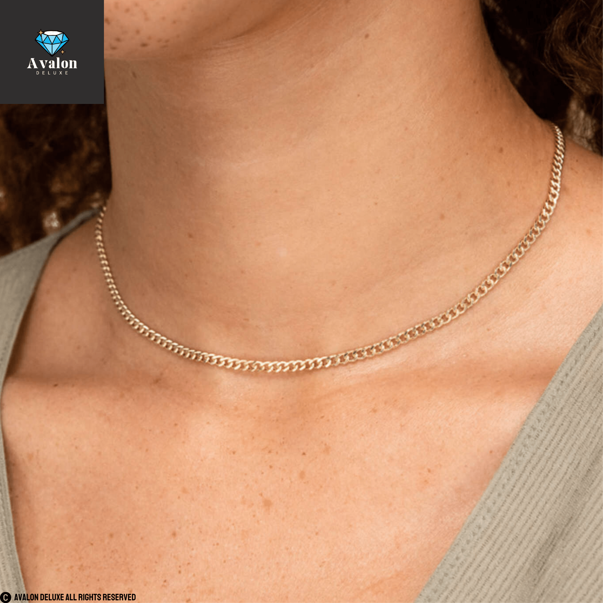 Curb Chain Necklace Halskette 18 Karat vergoldet 3 mm 0