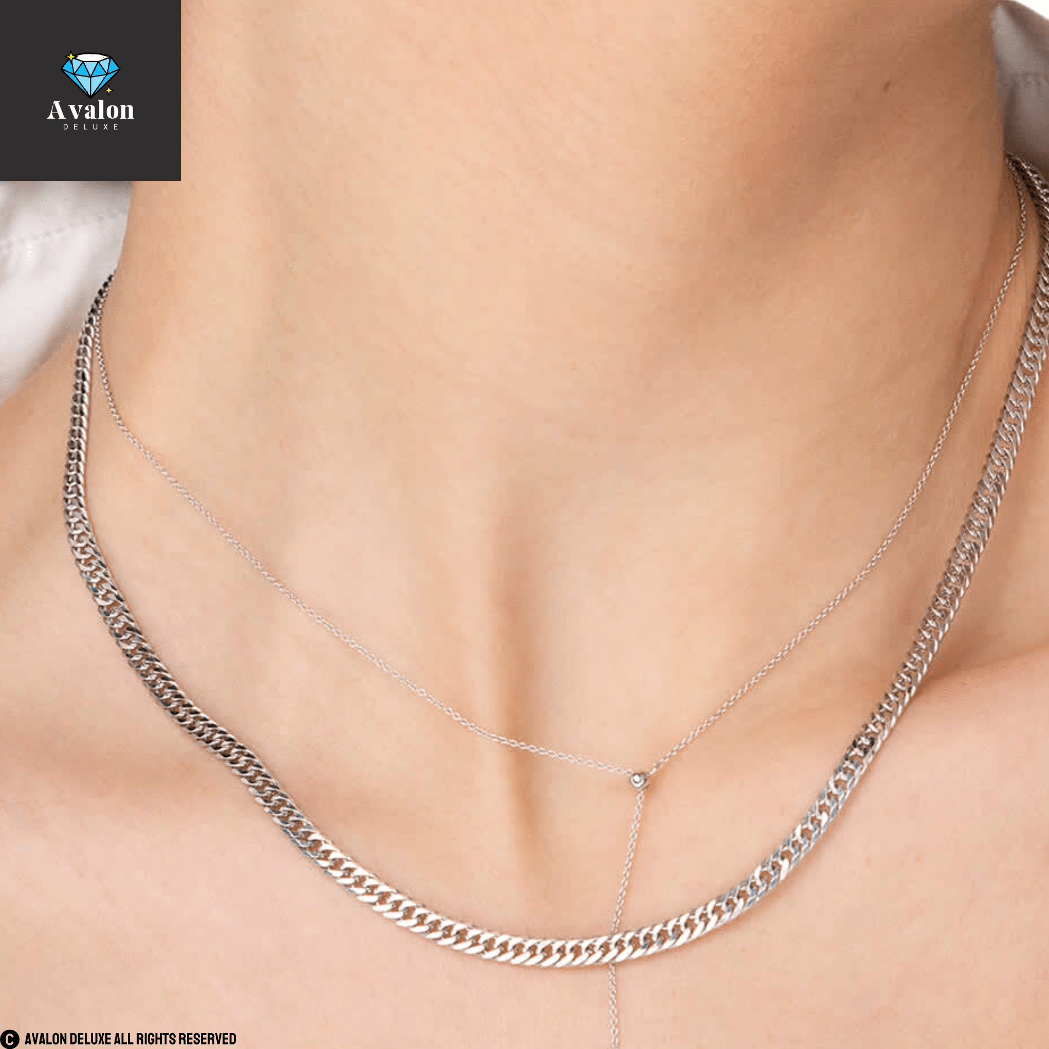 Double Curb Chain Necklace 3,6 mm Silber 0
