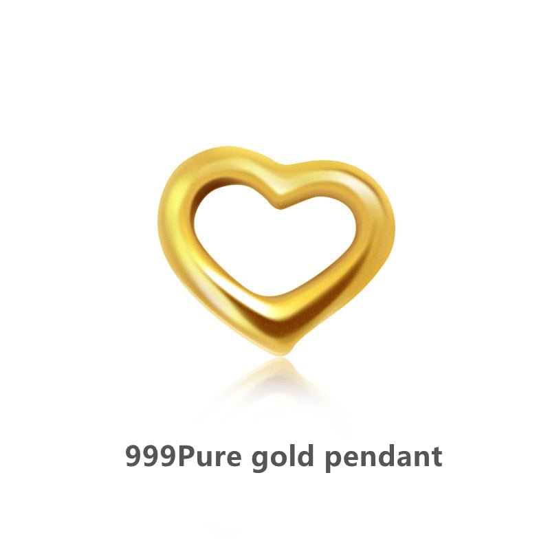 Goldener Open Heart Herzanhänger vollständig aus 24 Karat Gold Schmuck