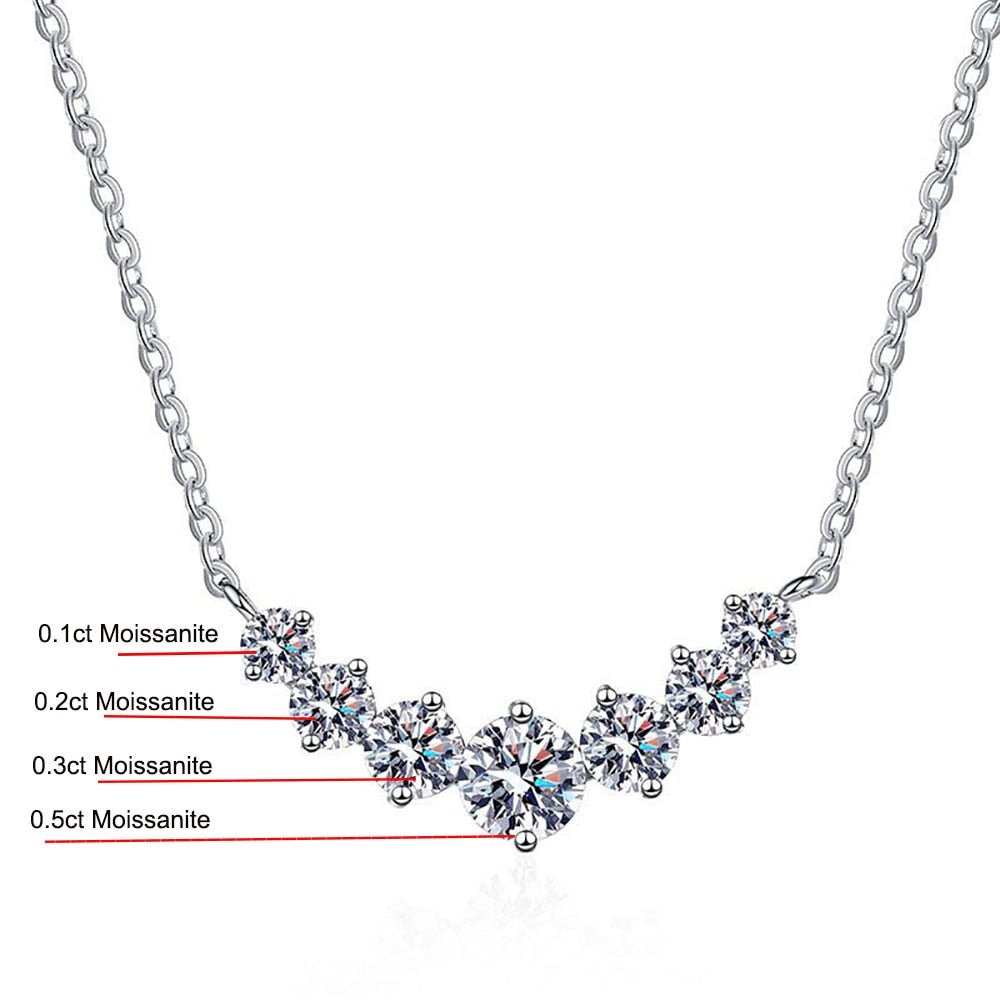 Halskette mit 1,7 Karat Moissanit Diamanten im Princess Schliff 0