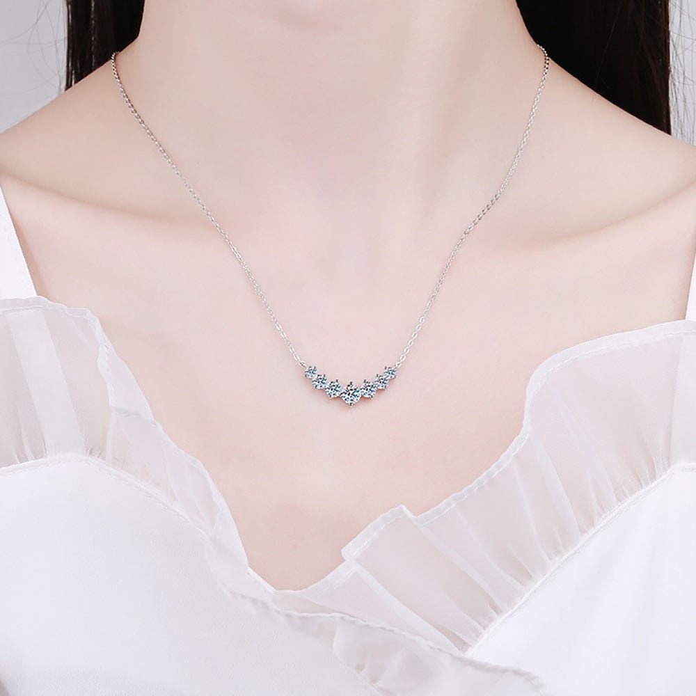 Halskette mit 1,7 Karat Moissanit Diamanten im Princess Schliff 0