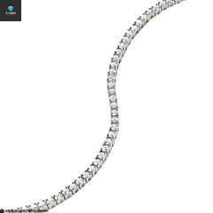 Moissanit Diamant Tennishalskette mit 18 Karat Weißvergoldung