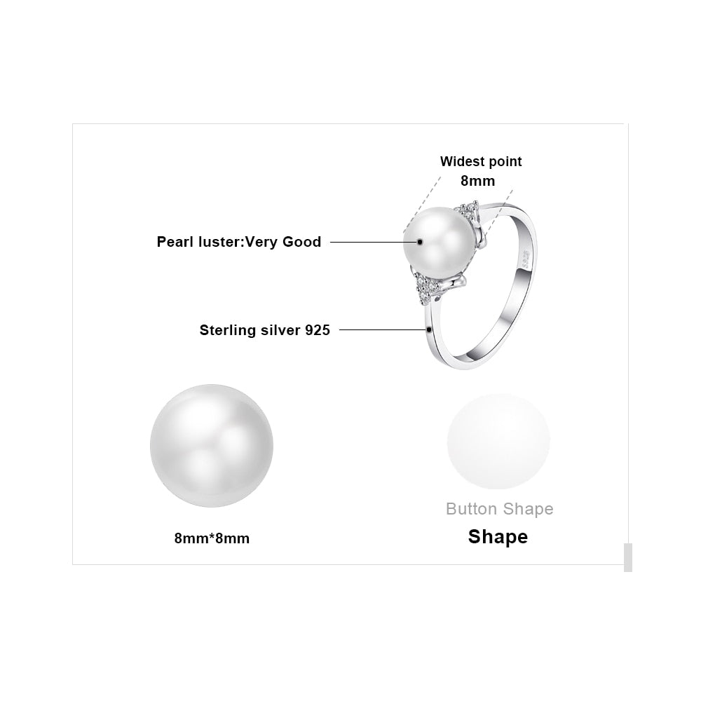 Ring Perle mit weißen Steinen silber Schmuck Pearls Perlenring Perlenschmuck